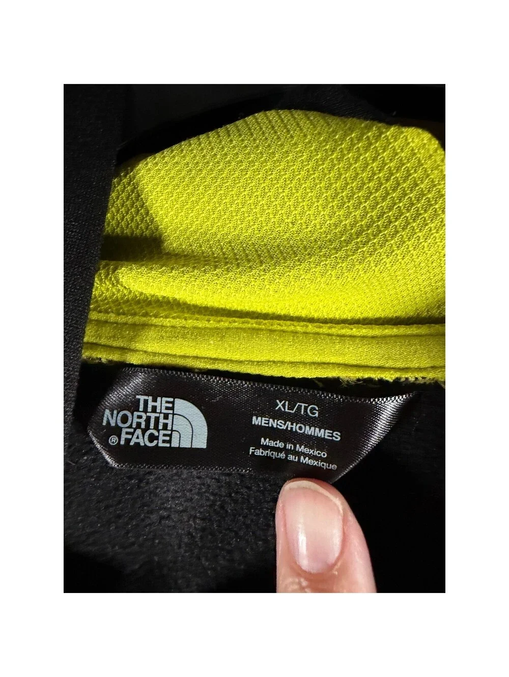 The North Face Mountain Athletics Hoodie Men XL Black Yellow Pullover Sweatshirt